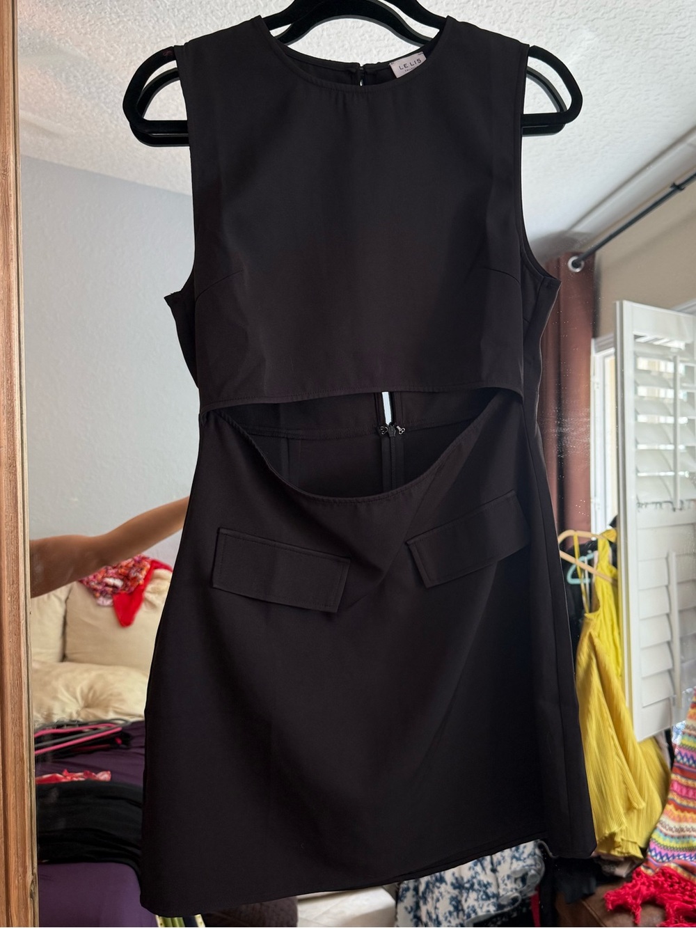 Le Lis Black Cutout Sleeveless Mini Dress